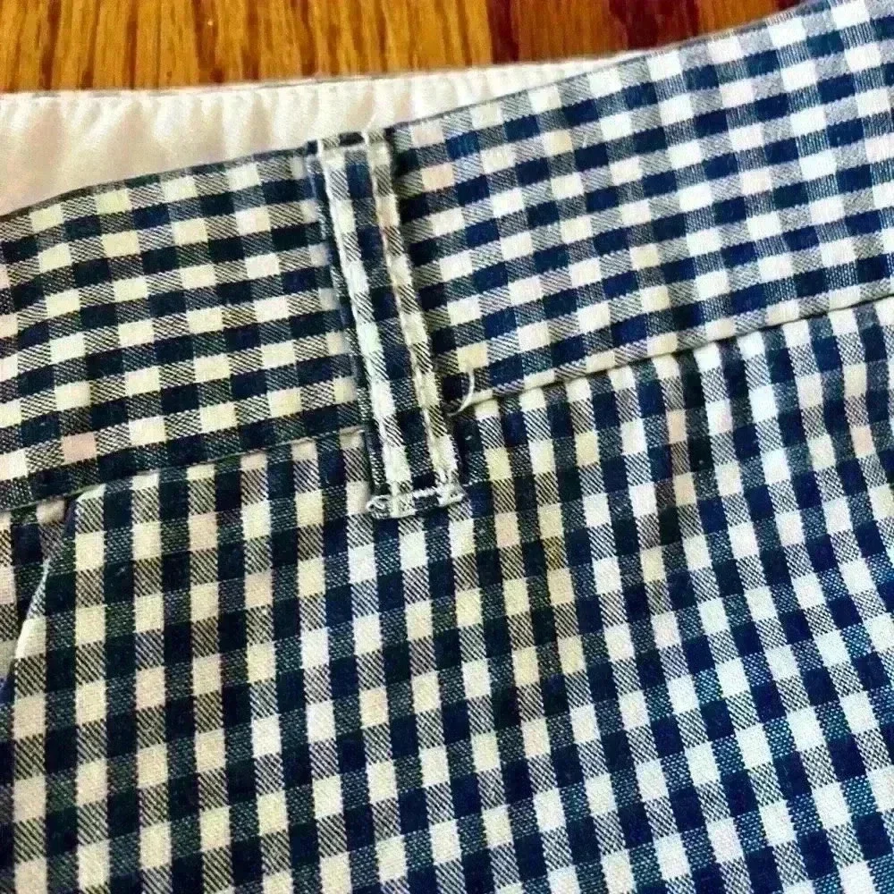 J.CREW -  BLUE/White Gingham Pants. City Fit. Size 4